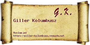 Giller Kolumbusz névjegykártya